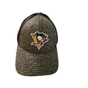 Penguin Hat Cap Ice Hockey New Era  9 Forty  Gray Black Mesh Adjustable